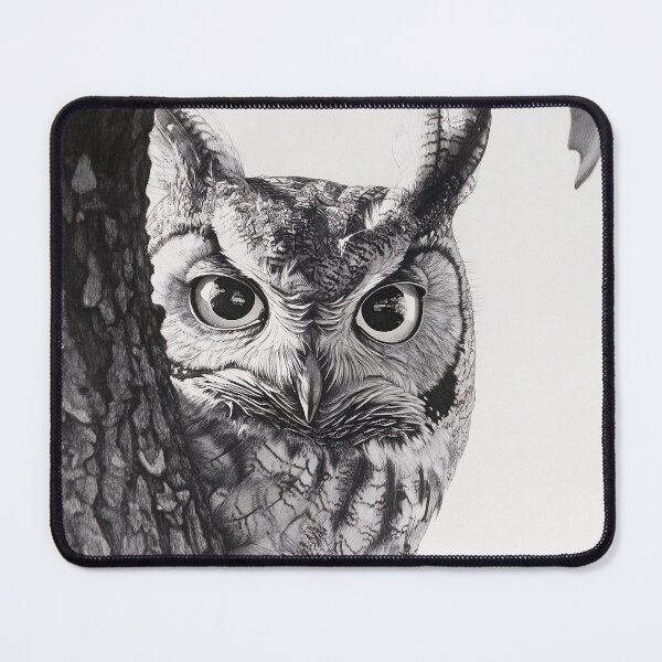 Item preview, Black and white owl sketch print designed and sold by dcrc.
