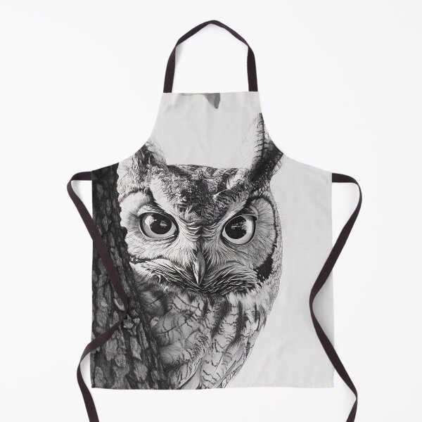 Item preview, Black and white owl sketch print designed and sold by dcrc.