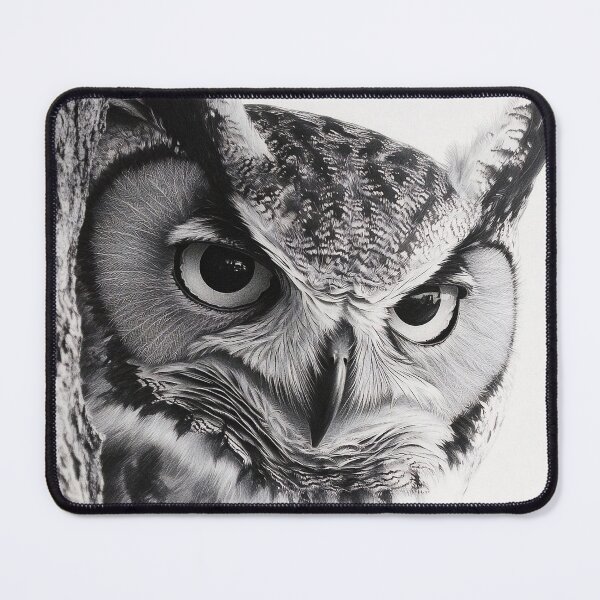 Item preview, Black and white owl sketch print designed and sold by dcrc.