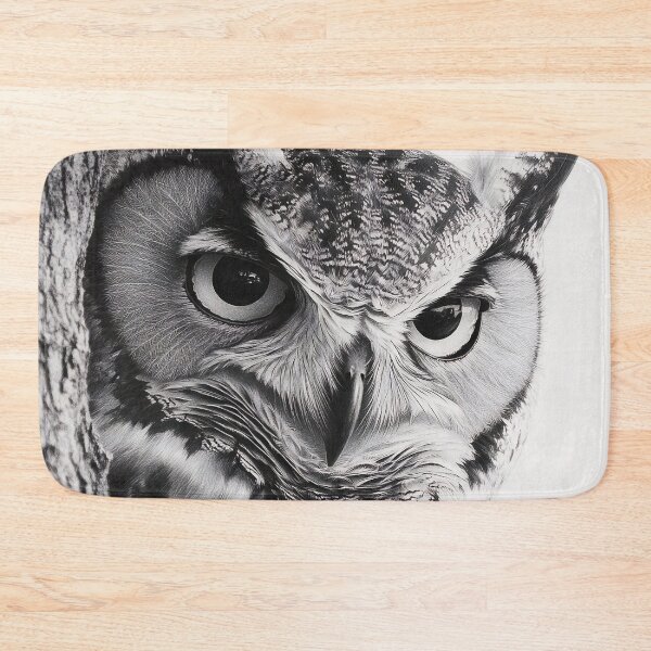Item preview, Black and white owl sketch print designed and sold by dcrc.