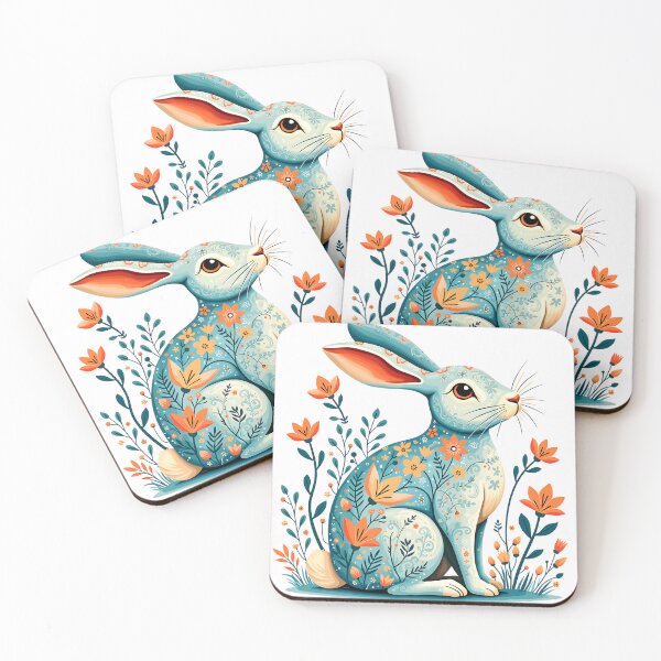 Item preview, Floral Bunny Art designed and sold by BirdsnStuff.