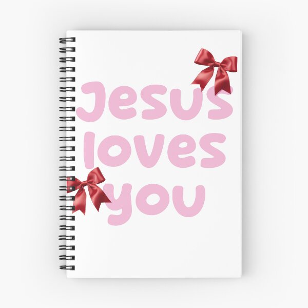 Aperçu de l'œuvre Nœud en satin coquette "Jésus t'aime" créée et vendue par EnergizingEmily.