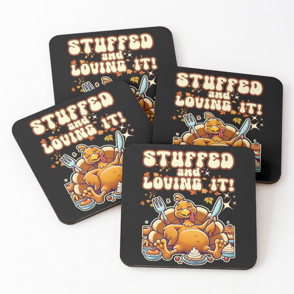Item preview, STUFFED AND LOVING IT funny Thanksgiving Turkey eating too much at the dinner. designed and sold by Jt41.