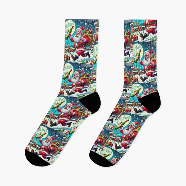 Item preview, Drunk Santa Claus Funny Christmas Rooftop  designed and sold by mkzmerch.