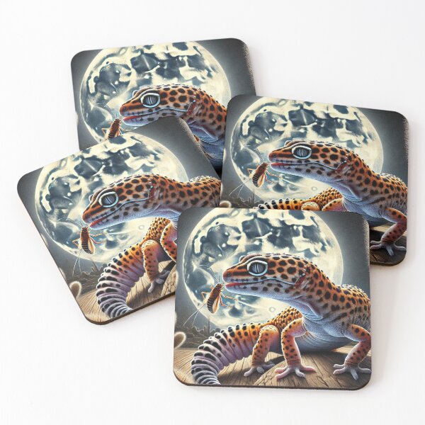 Item preview, Leopard Gecko Night Hunt - Nocturnal Wildlife designed and sold by NocturnalNook.
