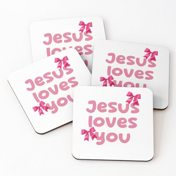 Item preview, Jesus Loves You Satin Bow Coquette designed and sold by EnergizingEmily.