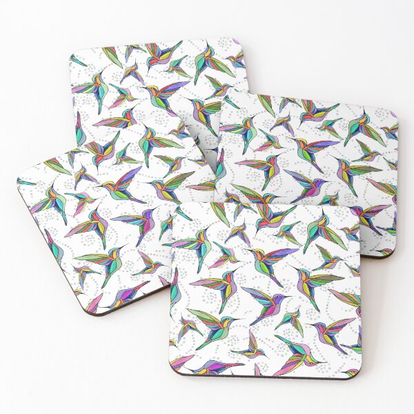 Item preview, Flying Jewels - Colorful Hummingbirds with pastel dots designed and sold by FaireWaveArt.