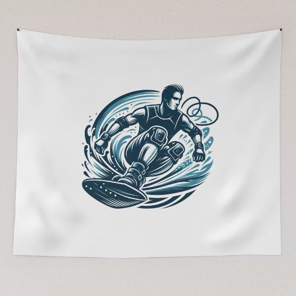 Item preview, surfing wave in ocean enjoying holidays designed and sold by vectorillus.