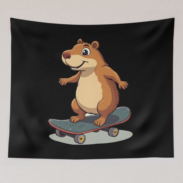 Item preview, Skateboarding Capybara, Cartoon Funny  - 02 designed and sold by kjp-design.