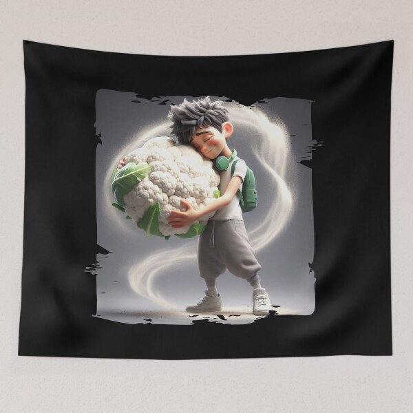 Item preview, Boy Hugging a Giant Cauliflower – Unique Gift Idea designed and sold by Hungry-Murphy.