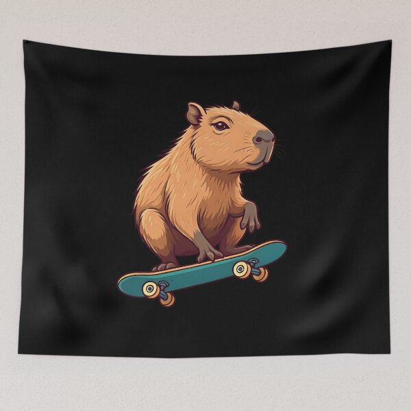 Item preview, Skateboarding Capybara, Cartoon Funny  - 03 designed and sold by kjp-design.