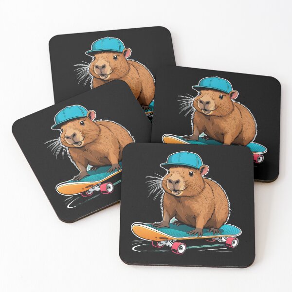 Item preview, Skateboarding Capybara, Cartoon Funny  - 04 designed and sold by kjp-design.