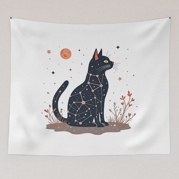 Item preview, Camiseta con gráfico de constelación de gato celestial, diseño felino con temática espacial, amantes de la astrología designed and sold by PripriDesign.