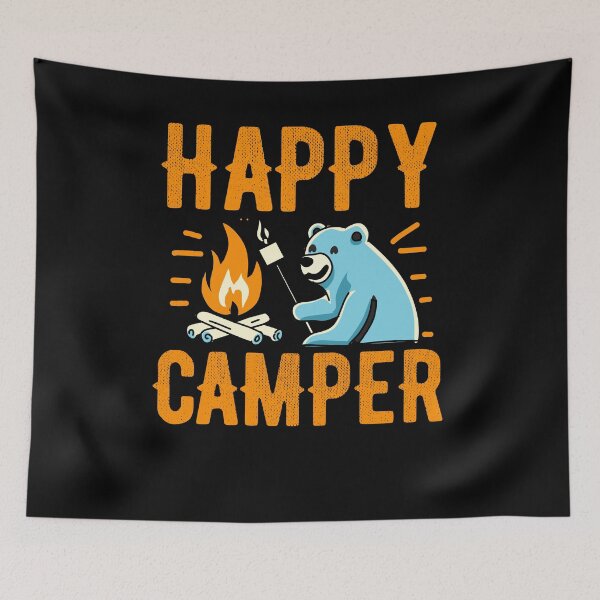 Item preview, Happy Camper Bear - Vacation Hiking Campfire Camping designed and sold by VinsendDraconi.