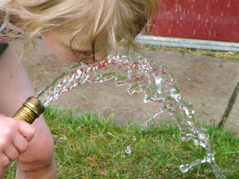 "girl drinking from garden hose" by MikeStanley Redbubble
