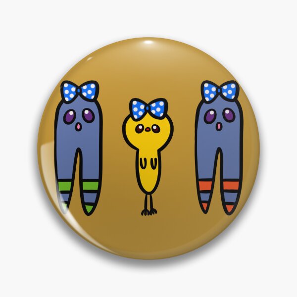 Item preview, Space chick with blue ribbon standing with alien designed and sold by Demeka-chan.