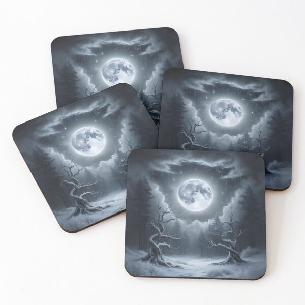 Item preview, Enchanted Full Wolf Moon - Mystical Winter Forest by LaLi Designs designed and sold by LaLi-Designs.