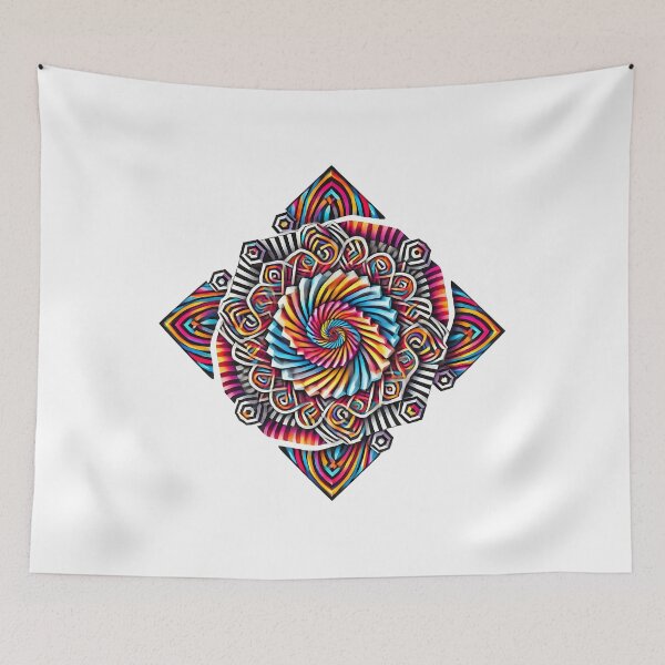 Item preview, Mandala kaléidoscopique hypnotique en couleurs vives designed and sold by CWT-JustforFun.