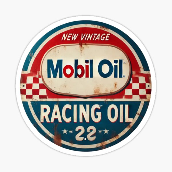 Item preview, Antique Mobil Oil Racing Car Sign designed and sold by FutureTraveller.