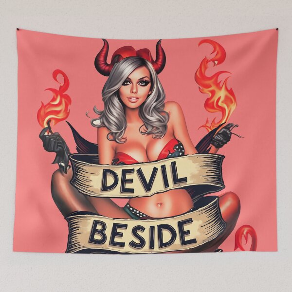 Item preview, vintage devil beside designed and sold by aliraweb.