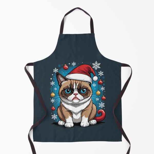 Item preview, Grumpy cat with Christmas hat designed and sold by NOTRE-BONHEUR.
