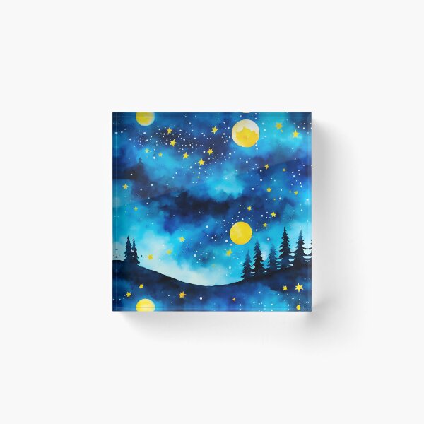Item preview, Dreamy Night Sky Watercolor 4 designed and sold by Tom-Johnson.