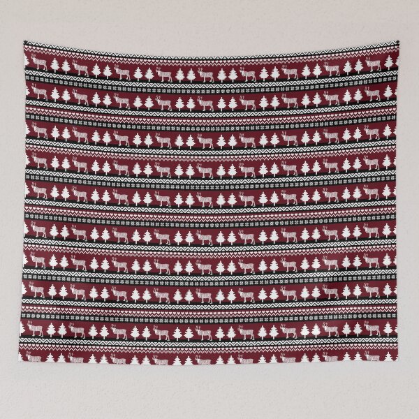 Aperçu de l'œuvre Pull de Noël moche imprimé renne - Rouge bordeaux créée et vendue par Daniel Bevis Design.