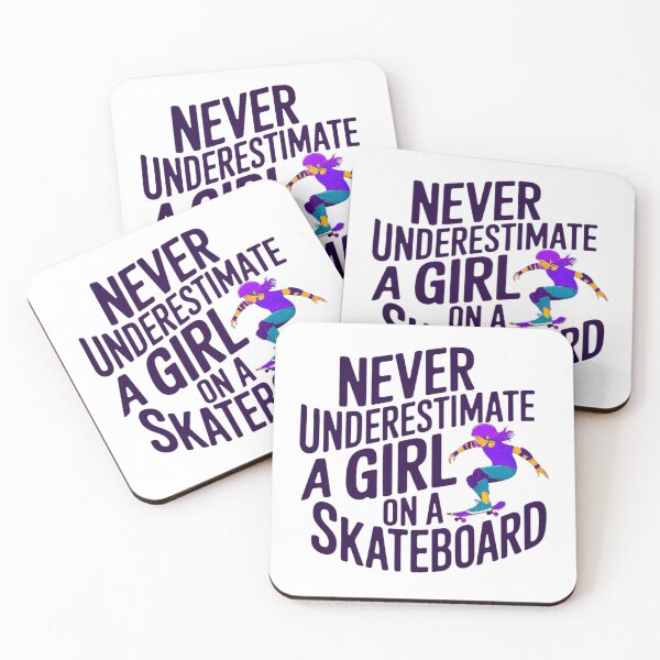 Item preview, Never Underestimate a Girl on a Skateboard designed and sold by Amanda's Factory.