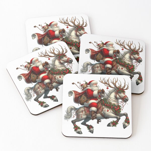 Item preview, Funny Horseback Riding Xmas Santa Hat Equestrian Christmas Horse designed and sold by ArtByKatti.