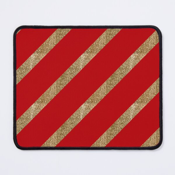 Item preview, Red Gold Glitter Diagonal Stripes designed and sold by Victoria Rose.