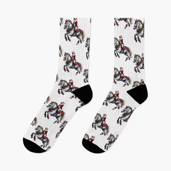 Item preview, Funny Santa Horseback Riding Xmas Santa Hat Equestrian Christmas Horse designed and sold by ArtByKatti.