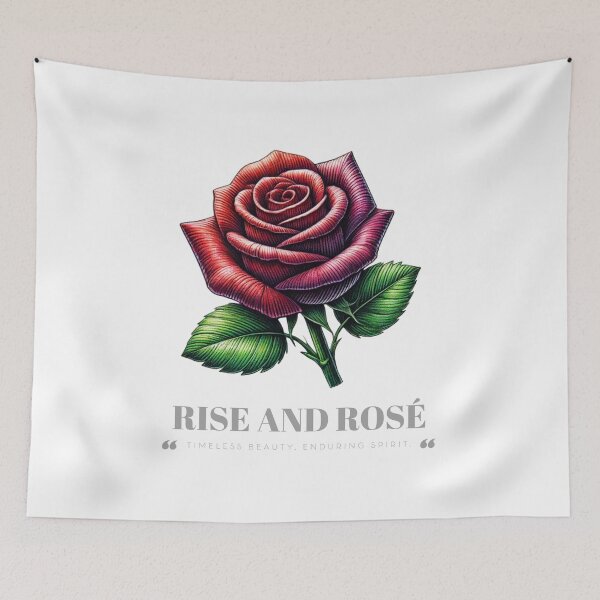 Aperçu de l'œuvre Rise and Rose - Art minimaliste pour les amoureux des fleurs créée et vendue par CWT-JustforFun.