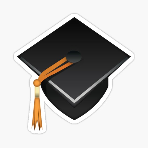 Grad Cap Emoji Sticker For Sale By Curlykhaila Redbubble