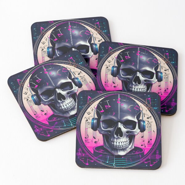 Item preview, Skull Surrounded by Musical Notes designed and sold by TheDarkStone.