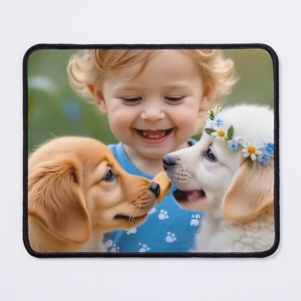 Item preview, child with dogs designed and sold by Citywerbung.