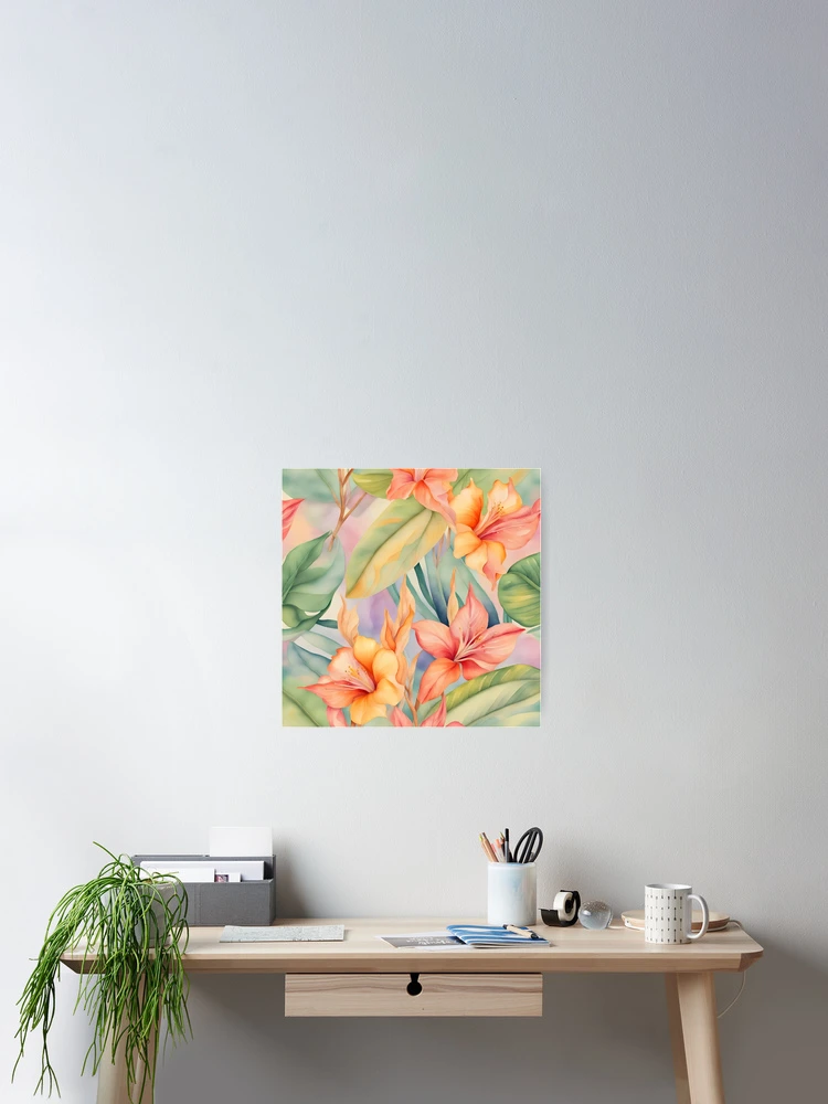 Thumbnail 2 of 3, Poster, Tropical florals designed and sold by ReverieTown.
