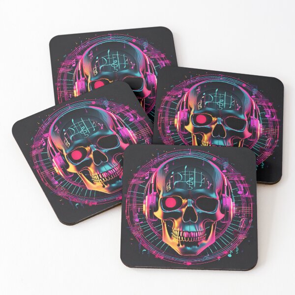 Item preview, Skull Surrounded by Musical Notes designed and sold by TheDarkStone.