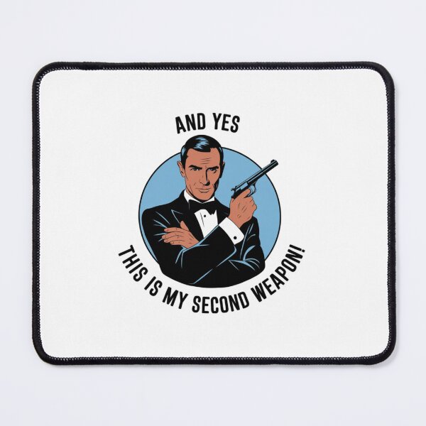 Item preview, My second weapon, man in a tuxedo, funnyfits70, Humor, Funny, retro, vintages, funny quotes, animal humor, designed and sold by FunnyFits70.
