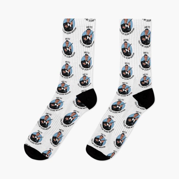 Item preview, Mi segunda arma, hombre con esmoquin, funnyfits70, humor, gracioso, retro, vintages, citas divertidas, humor animal, designed and sold by FunnyFits70.