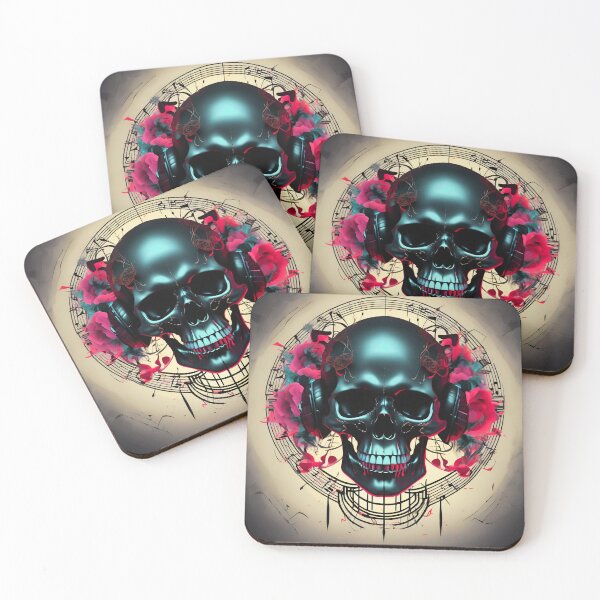 Item preview, Skull Surrounded by Musical Notes designed and sold by TheDarkStone.