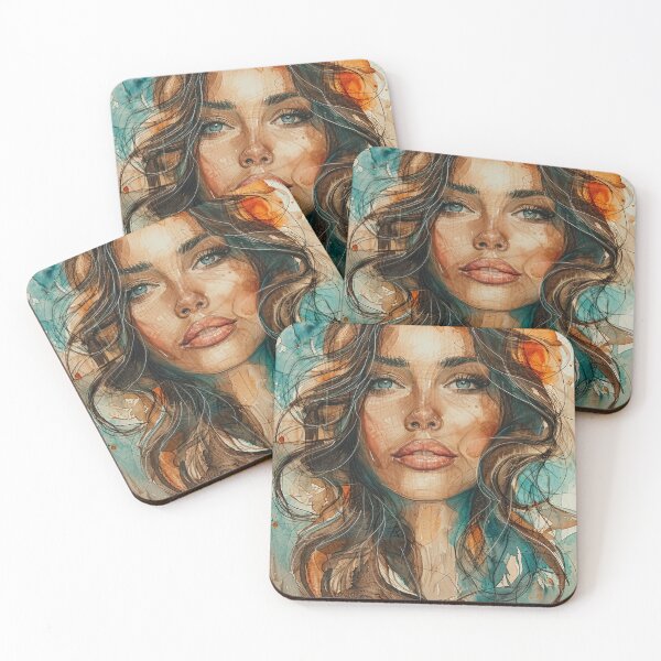 Item preview, Abstract Portrait of young woman with flowers designed and sold by SparroCreative.