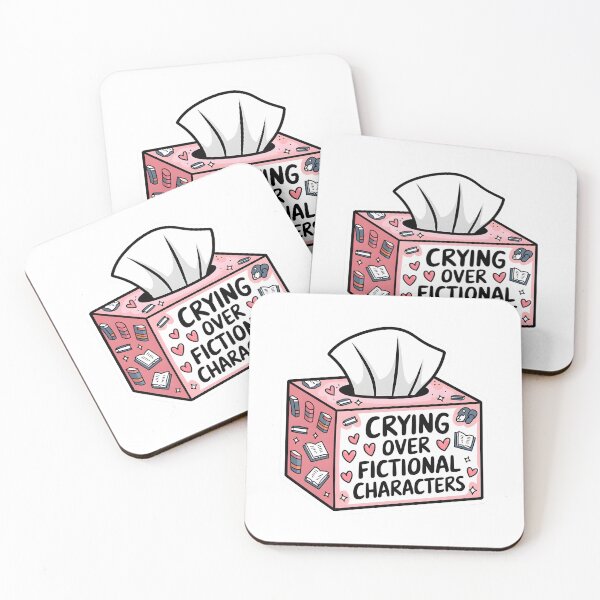 Item preview, "crying over fictional characters" fanfic related quote design for book lovers. designed and sold by flutterfinds.