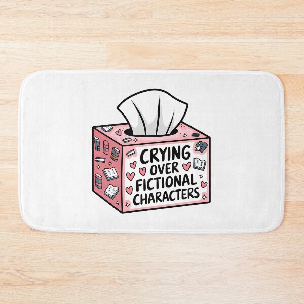 Item preview, "crying over fictional characters" fanfic related quote design for book lovers. designed and sold by flutterfinds.