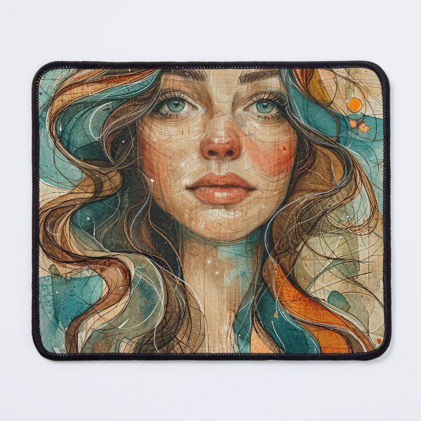 Item preview, Abstract Portrait of young woman with flowers designed and sold by SparroCreative.