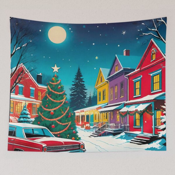 Item preview, Christmas Night: Houses Lit with Snow designed and sold by GrizzlyCollective.