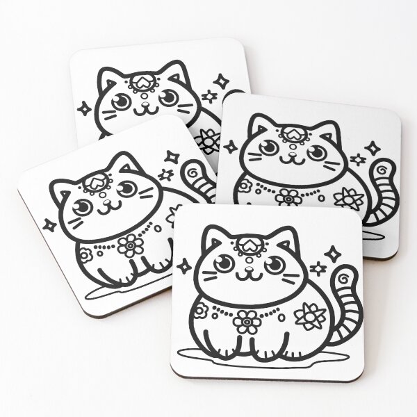 Item preview, KittyKat - Cute Smiley Cat with Stars designed and sold by KittyKatCats.