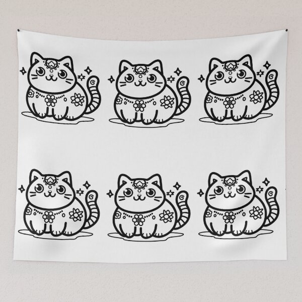 Item preview, KittyKat - Cute Smiley Cat with Stars designed and sold by KittyKatCats.