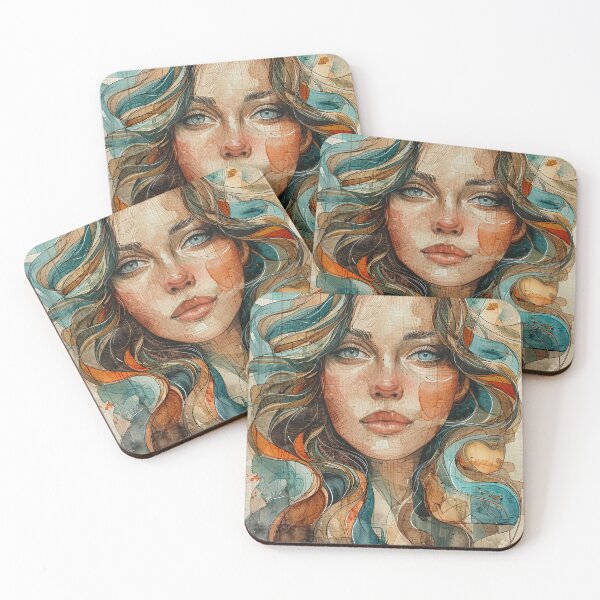 Item preview,  Abstract Portrait of young woman with flowers designed and sold by SparroCreative.