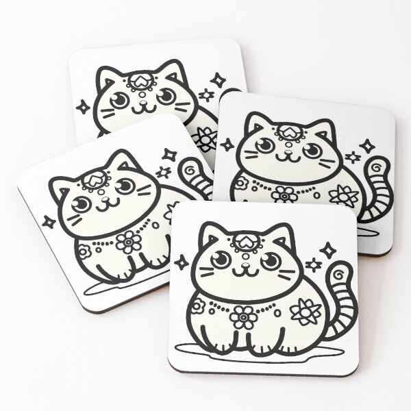 Item preview, KittyKat - Cute Smiley Cat with Stars designed and sold by KittyKatCats.