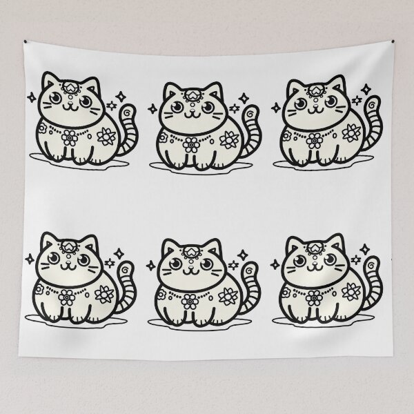 Item preview, KittyKat - Cute Smiley Cat with Stars designed and sold by KittyKatCats.